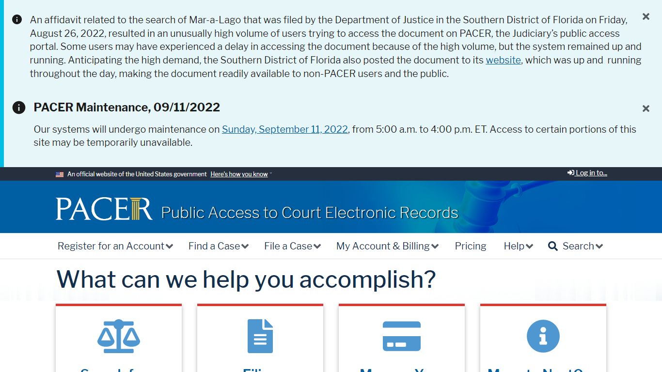 Public Access to Court Electronic Records | PACER: Federal Court Records