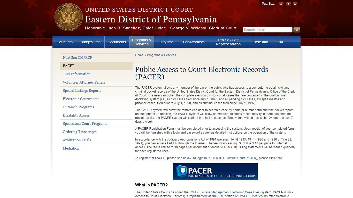 Public Access to Court Electronic Records (PACER)
